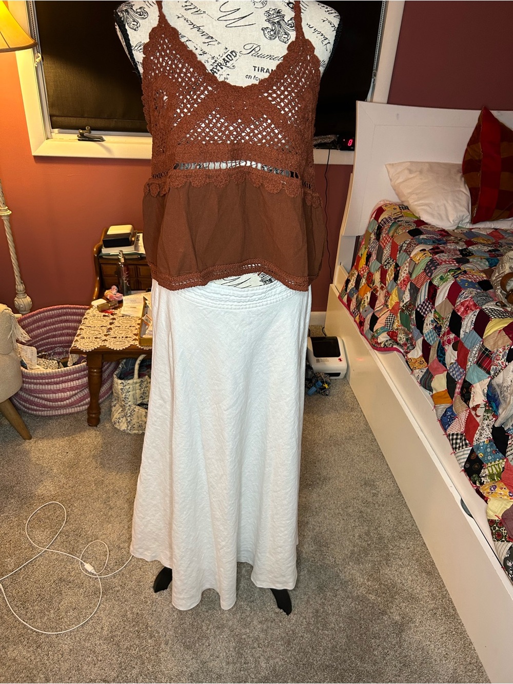 Ralph Lauren white linen skirt